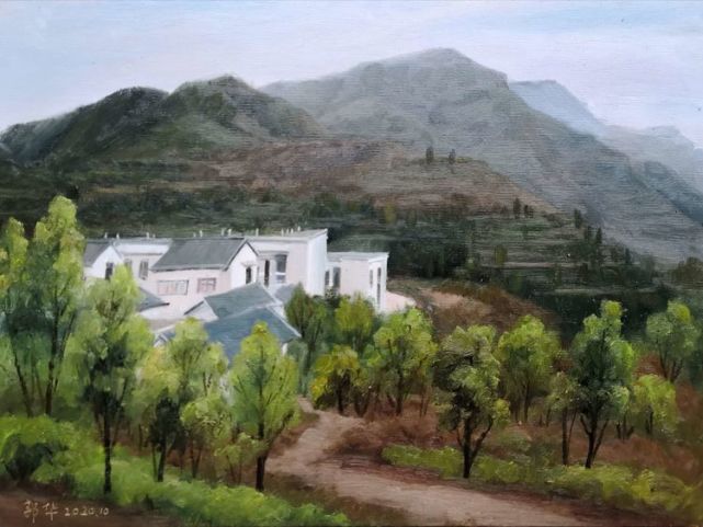 油画|脱贫攻坚决胜小康 女画家郭华美丽乡村油画作品
