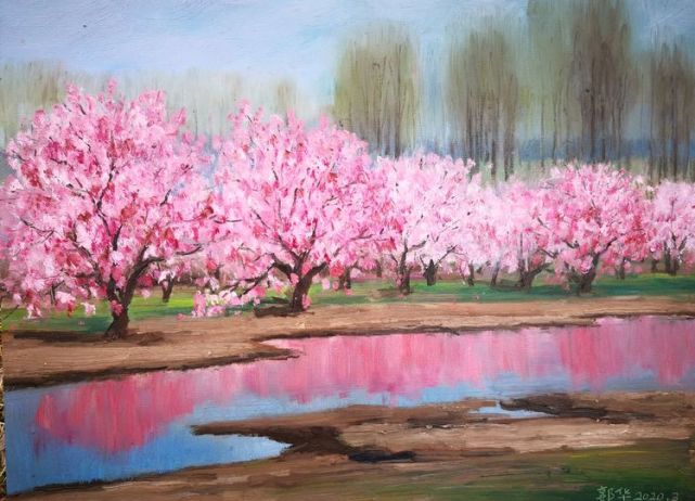 油画|脱贫攻坚决胜小康 女画家郭华美丽乡村油画作品