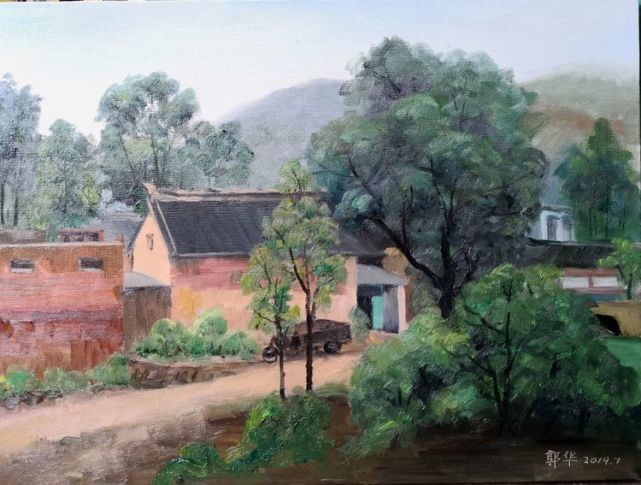 油画|脱贫攻坚决胜小康 女画家郭华美丽乡村油画作品