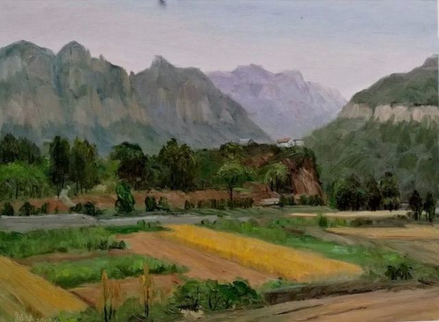 油画|脱贫攻坚决胜小康 女画家郭华美丽乡村油画作品