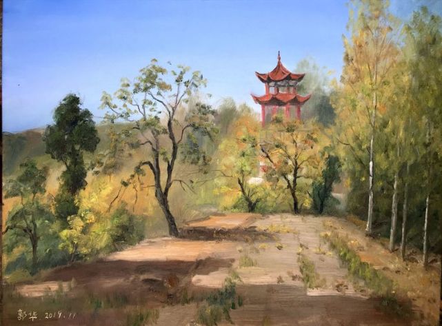 油画|脱贫攻坚决胜小康 女画家郭华美丽乡村油画作品