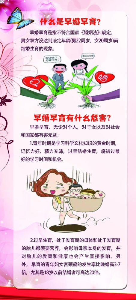 【早婚早育】早婚早育的危害——婚育新风进万家知识宣传