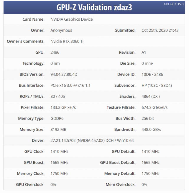 rtx2060 gpuz,影驰rtx20606g gpu-z泄露rtx 3060 ti规格