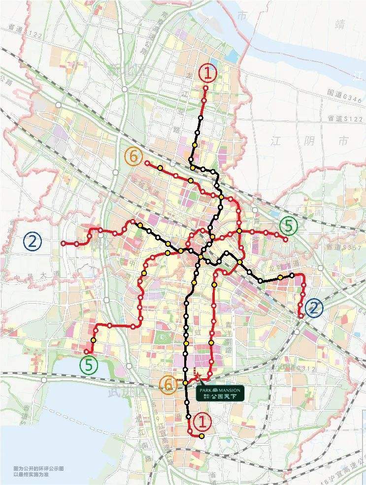 常州地铁2号线一期为由东向西线路计划建设时间为2014-2018年,前期