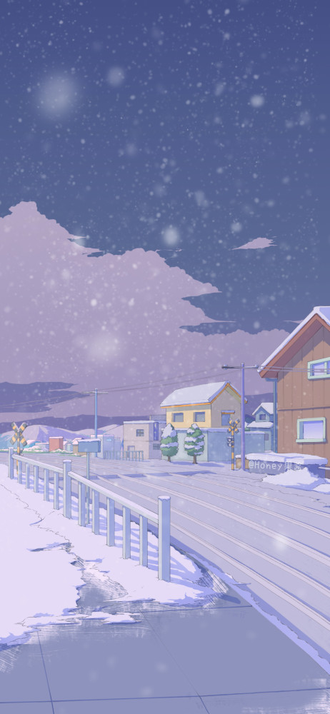雪天动漫场景壁纸