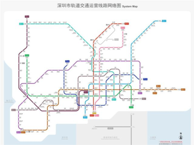 最新版深圳地铁运营线路图(点击看大图)