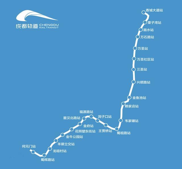 成都地铁27号线:新都区～金牛区～成华区～金牛区～青羊区
