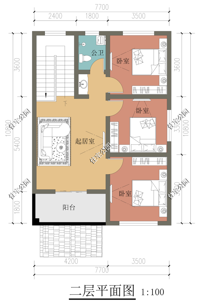 农村自建房开间7米进深13米,该怎么设计?