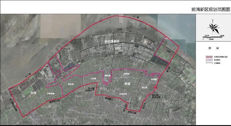 前湾新区规划范围示意图规划空间范围,北至十二塘,南至四塘路-长河镇