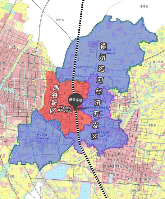 图为:德州运河经济开发区范围(蓝色部分)
