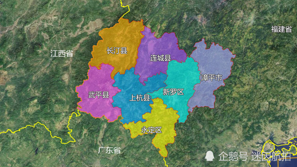 9张地形图,快速了解福建省龙岩市的7个市辖区县市_腾讯新闻