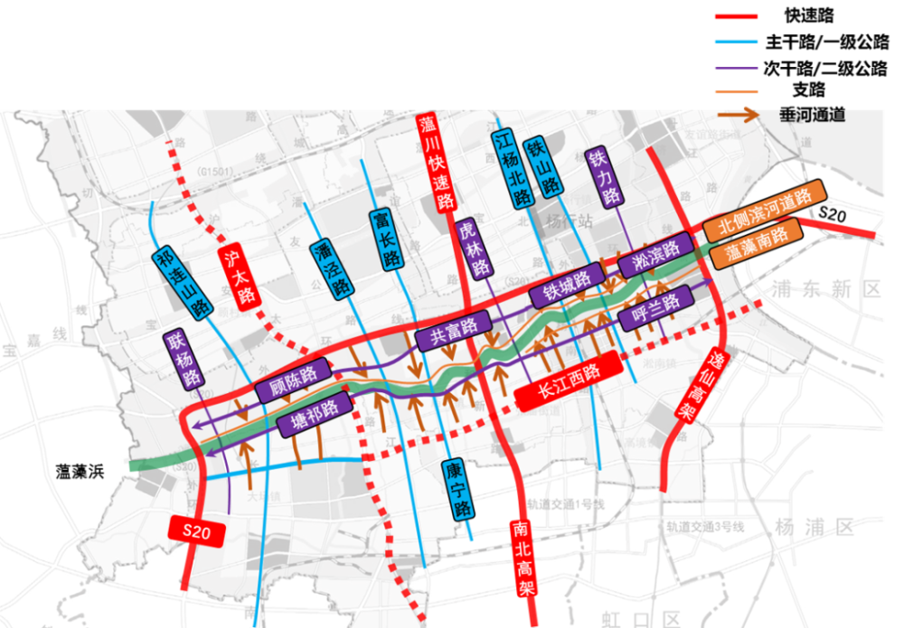 小新补充说明:这里有2条东西二边居民最关心的道路, 联杨路和潘泾路