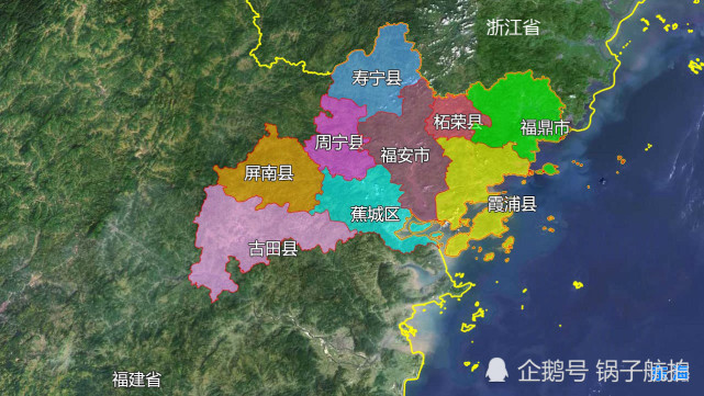 63万,常住人口291万,市辖1区6县2县级市,分别是蕉城区,霞浦县,古田县