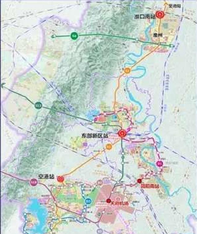 简阳市"地铁轨道"规划线