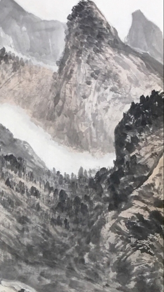 曾德智山水画《大巴山》180×97cm