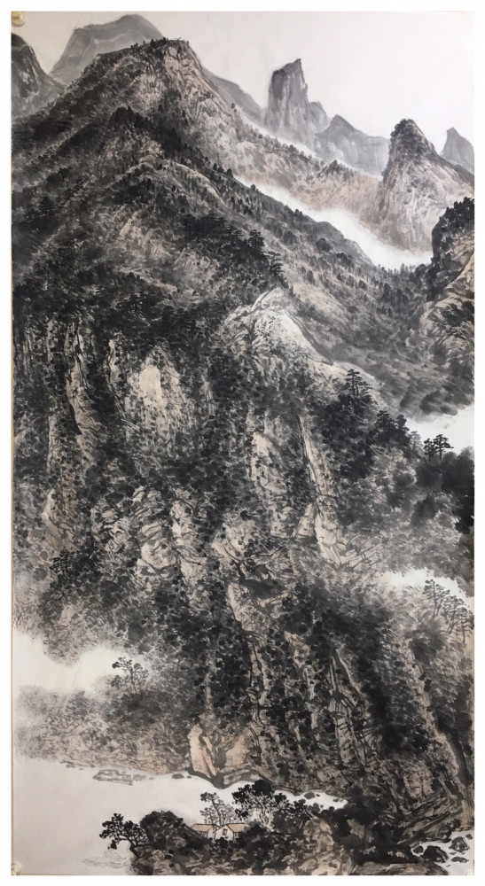 曾德智山水画《大巴山》180×97cm