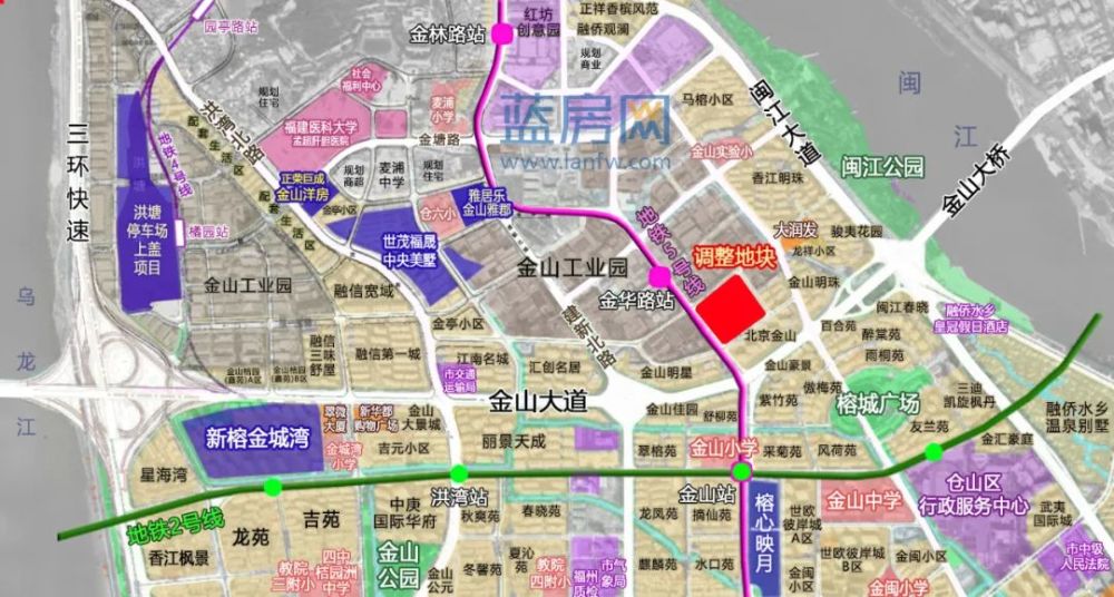 地块位于福州金山工业园区南部,南临塘下路,北至金达路,西至金洲北路