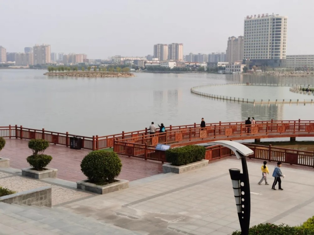 柘城县容湖景区:一湖碧水千树染秋万种姿态