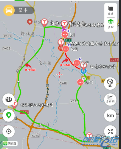 绕行线路:白茅岭加油站-202省道-235省道-203省道-郎川大道-202省道