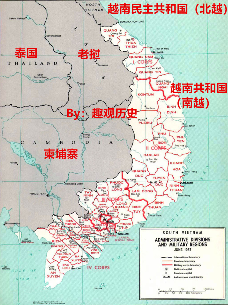 越南共和国(南越)地图