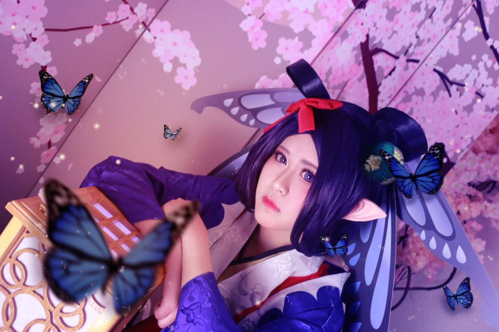 阴阳师蝴蝶精cosplay,可爱的小妖精