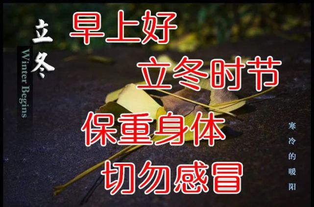 愿你每天都有好心情,四季都有好身体,立冬快乐!早安