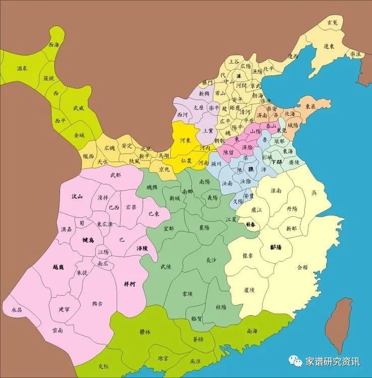 注:东汉与西汉相比,丢失了京几北部的朔州与朝鲜半岛的汉四郡(东汉的