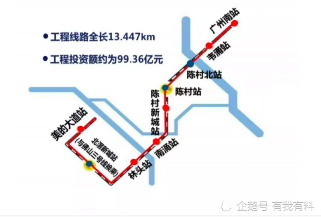 广州地铁7号线西延段站点线路图