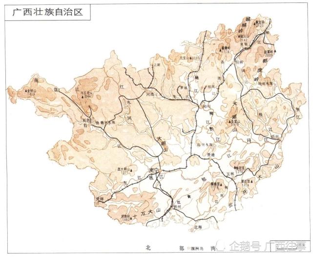 二,主要山脉1,十万大山2,云开大山3,六万大山4,大明山5,大瑶山6,云贵