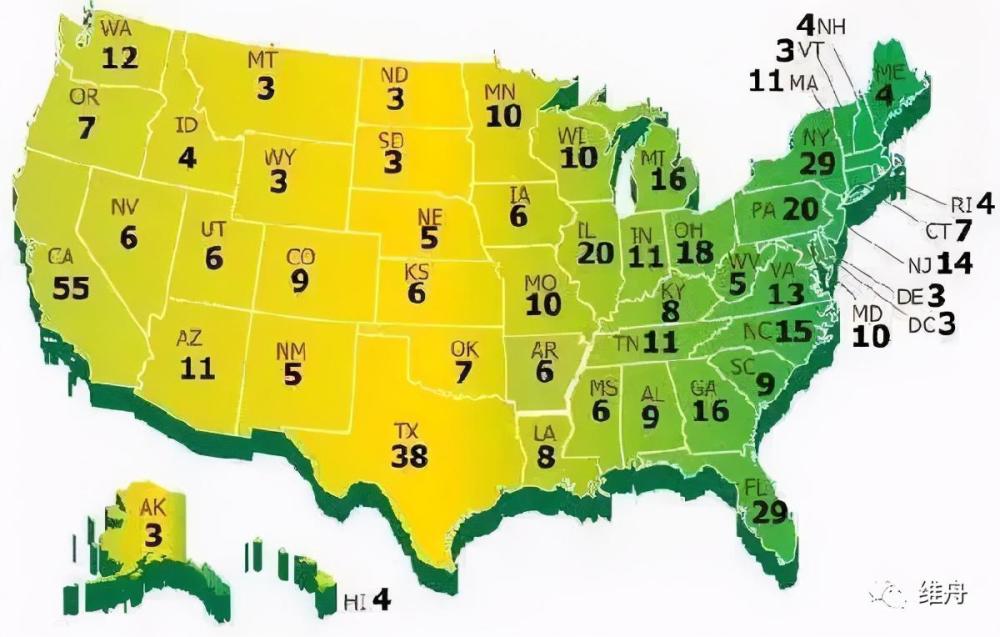 美国各州选举人票和人口_美国各州选举人票数(2)