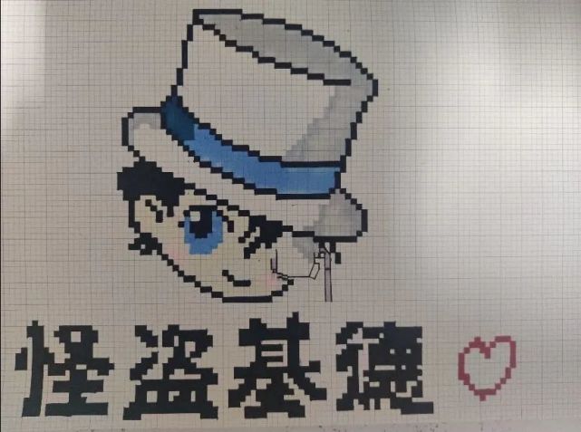 纸质手绘像素画这个索隆有点圆