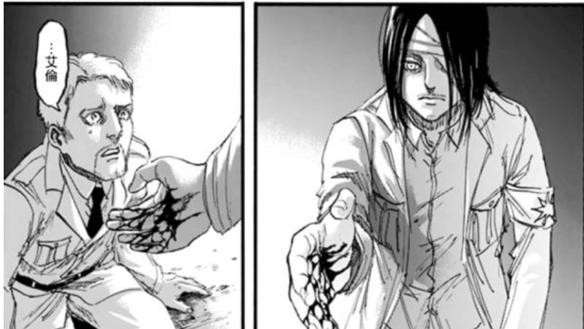 "漫画"进击的巨人:艾伦跟莱纳等人交谈后的表现