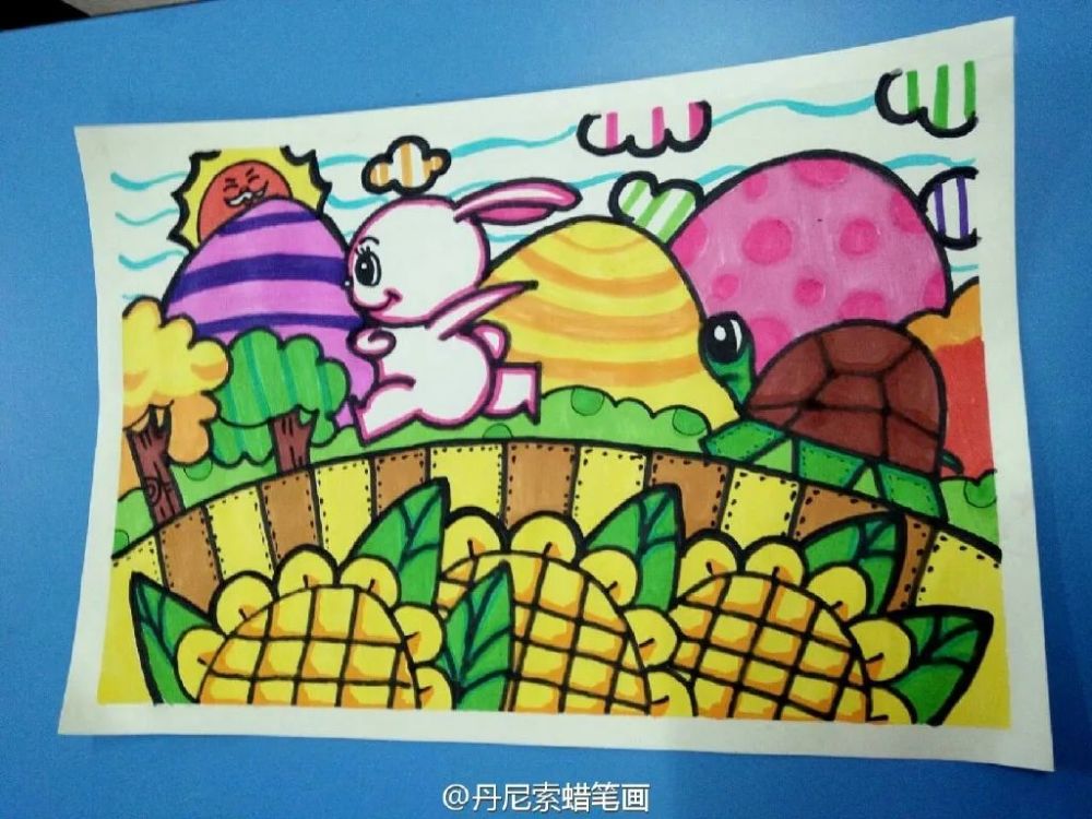 素材分享|60张马克笔儿童画,色彩浓烈,装饰感强!