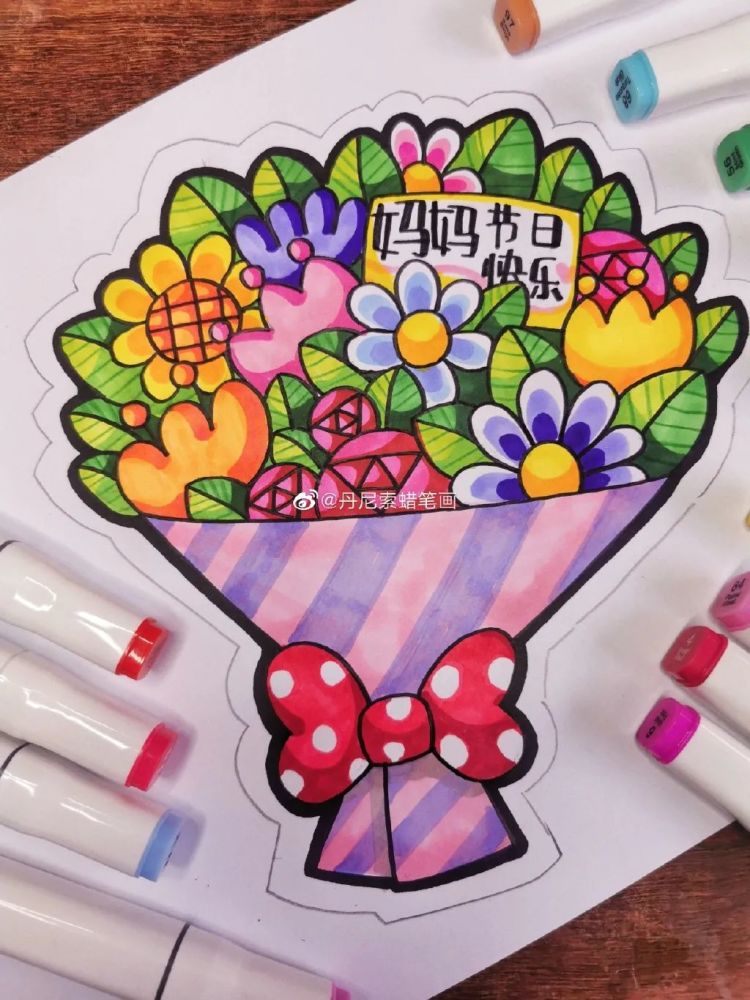 素材分享|60张马克笔儿童画,色彩浓烈,装饰感强!