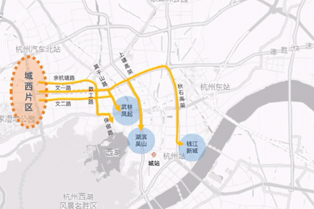 杭州交警推荐早高峰出行更省时的替代通道:11号线路:天目山路环城西路