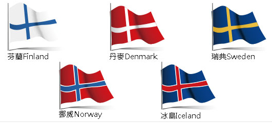 北欧五国的国旗图案中,可以看到他们之间的内在联系 这主要是因为芬兰