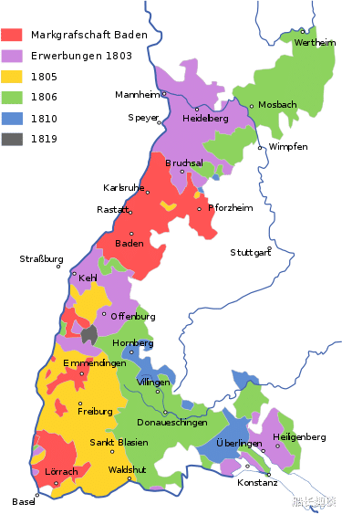 巴登大公国亲近普鲁士的德意志南部邦国