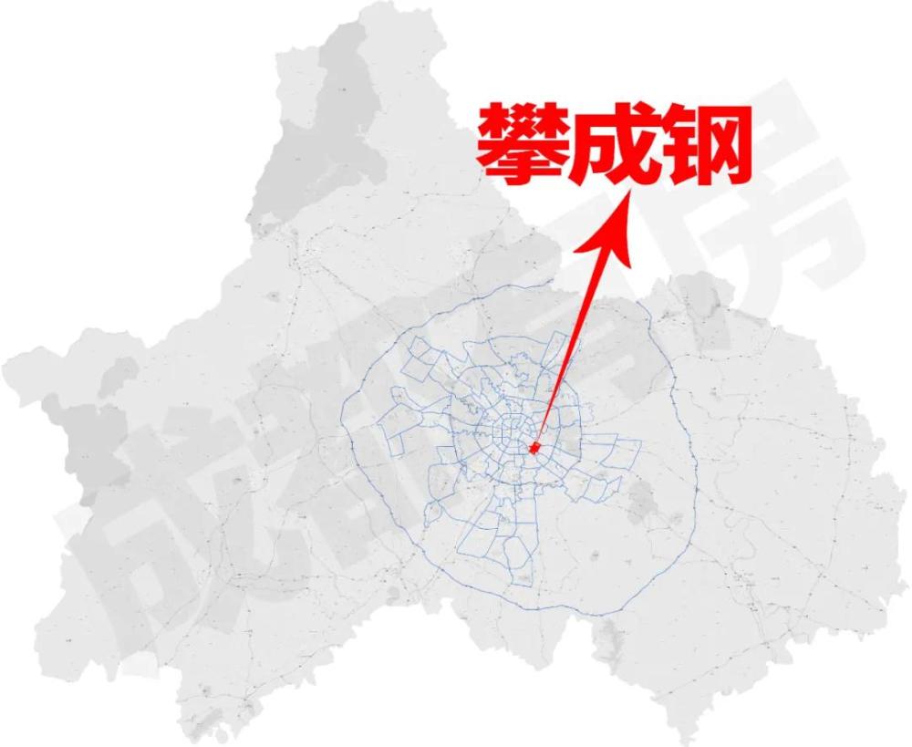 (成都有房区域板块地图) 攀成钢归属于成都市二环路以东,沙河以西