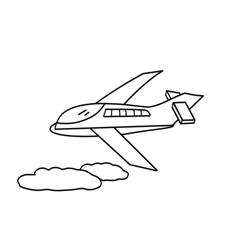 简笔画素材大全 飞机简笔画 敲可爱 开发宝宝智力的绘本素材