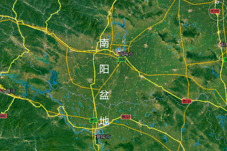 南阳盆地地形图南阳盆地,是以河南省西南部南阳市周围为主体的,包括