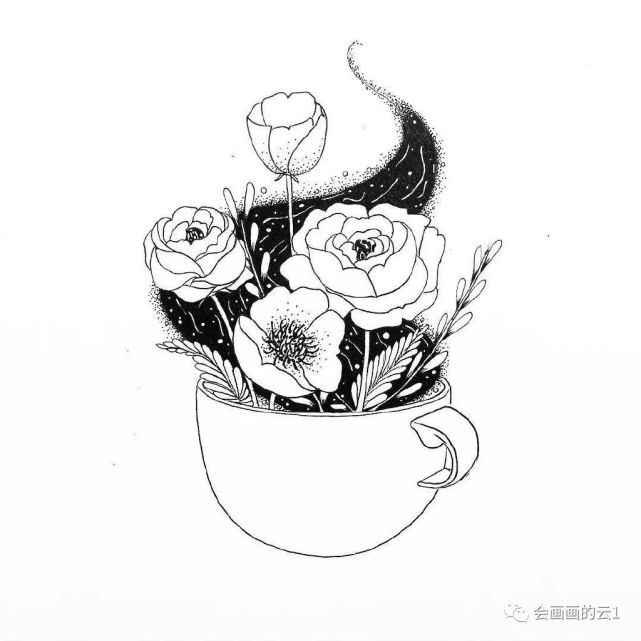 黑白植物花卉作品欣赏