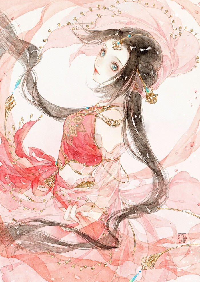 充满古风美的一组人物插画作品欣赏!造型唯美画面很有