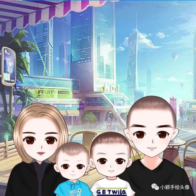 心态决定命运,头像改变运气,一家三口微信头像