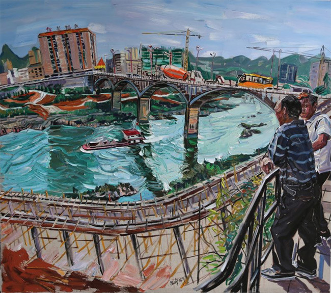 《红水河地域民族风情 布面油画 160cm×180cm 2018