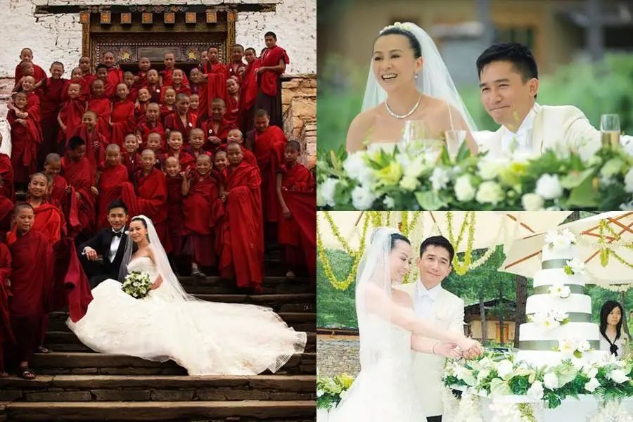 与梁朝伟夫妇婚礼的大张旗鼓和隆重不同,董洁与潘粤明的婚礼低调且