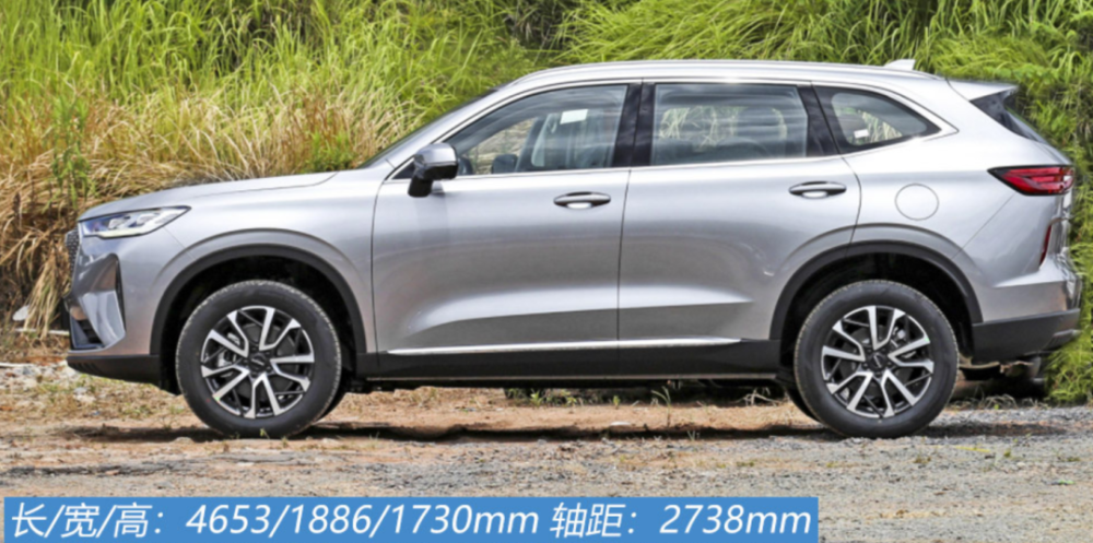第三代h6出自哈弗最新柠檬平台,长宽高分别为4653*1886*1730mm,轴距27