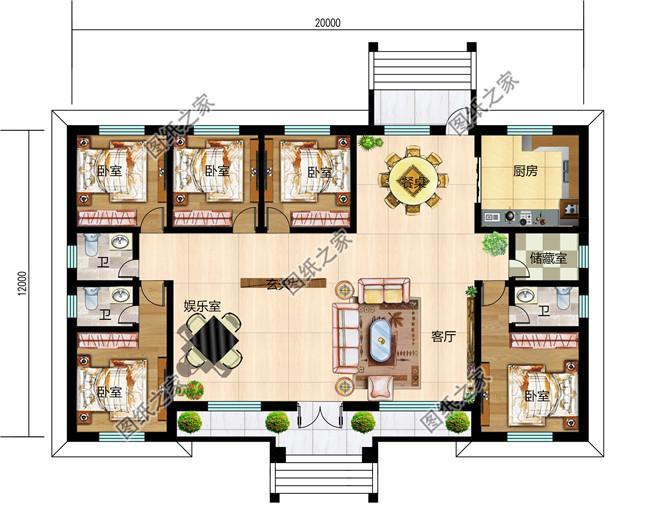 13米(含屋顶) 功能: 一层户型:客厅,玄关,餐厅,厨房,储藏室,娱乐室