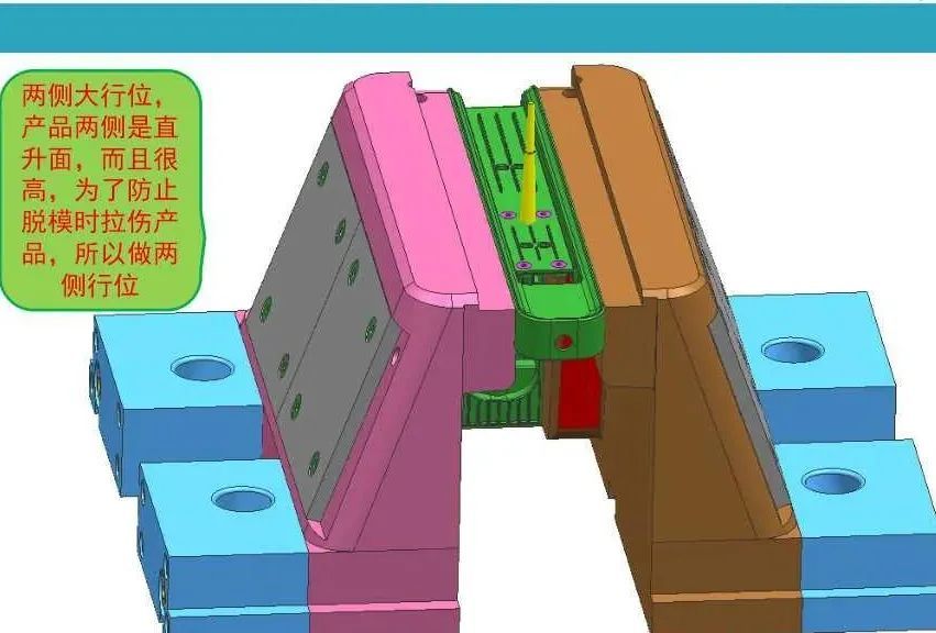 非常罕见的模具结构:斜顶上面下顶针