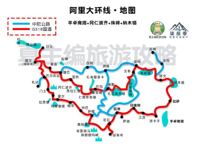 西藏自驾地图,10大黄金旅游线路,附川藏线垭口海拔图