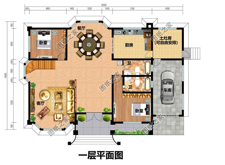 农村带车库二层别墅户型图,第一款看上去还不错,喜欢收藏图纸